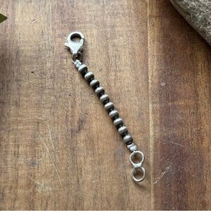 Necklace Chain Extender Sterling Silver Pearls Bead 4mm 2 Inch Lobster Clasp